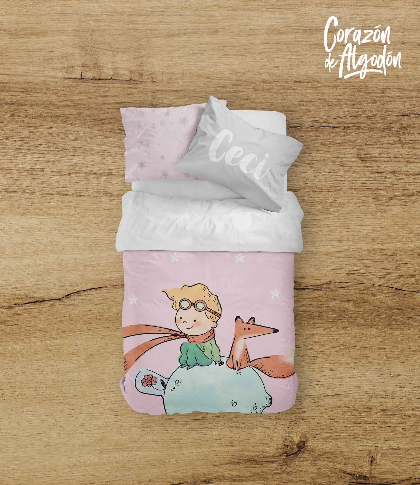 Juego de cama Principito Rosa