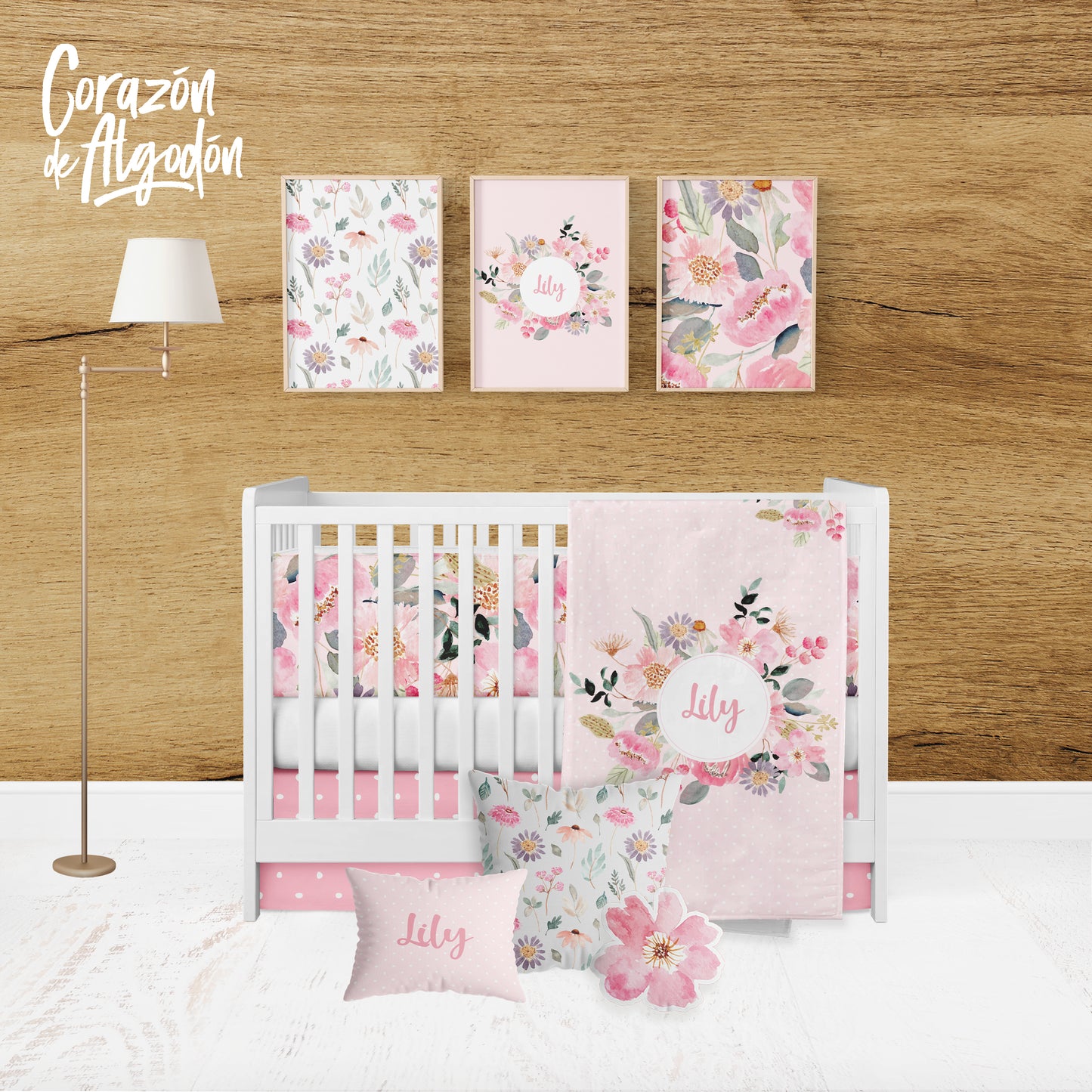 Juego de cuna Flores Lily