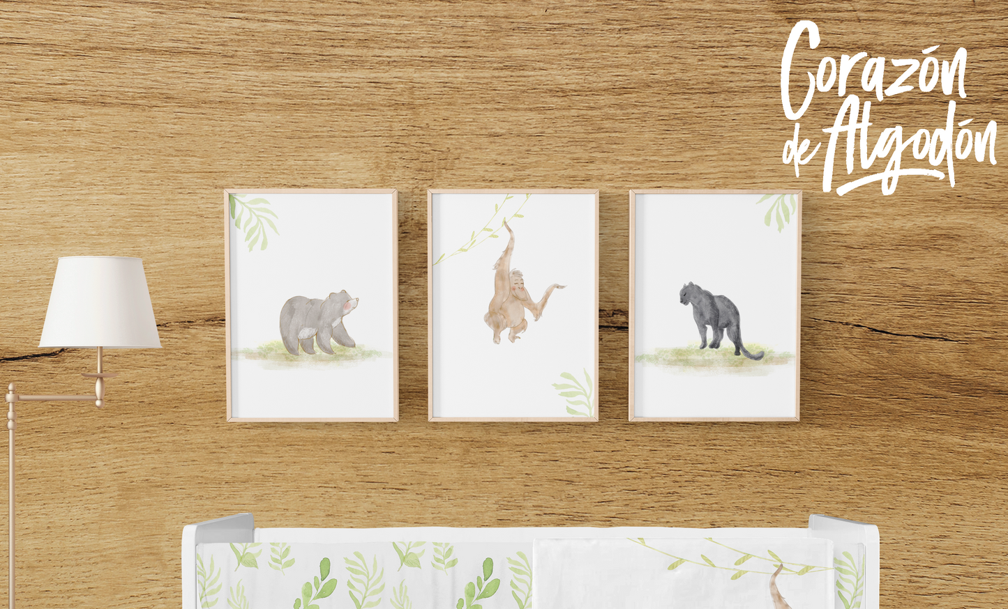 3 Textiles para enmarcar Libro de la Selva Ram