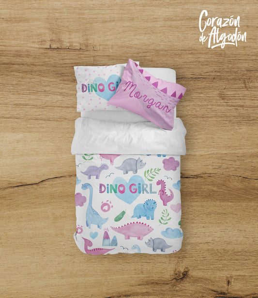 Juego de cama Dinosaurios rosas Morgan