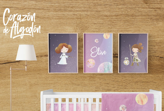 3 Textiles para enmarcar Star Wars Elise
