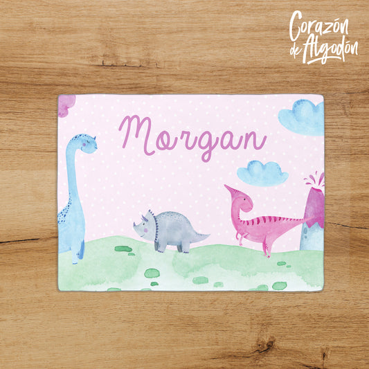 Manta polar Dinosaurios rosas Morgan