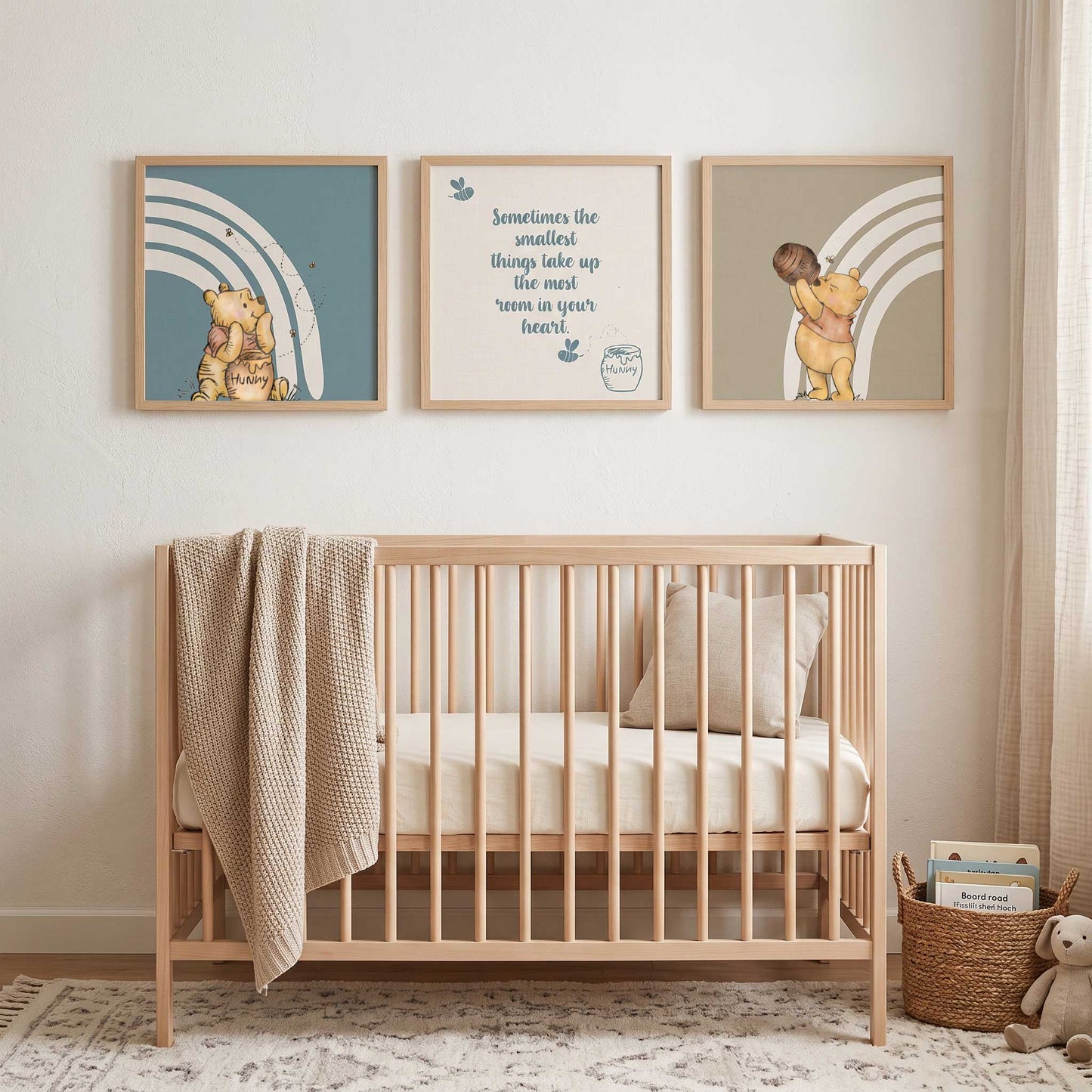 3 Textiles para enmarcar Winnie Pooh Christopher
