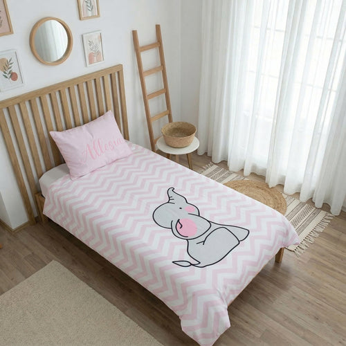 Juego de cama Elefante rosa