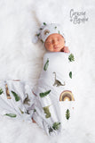 Swaddle Neutro Dinosaurio arcoíris
