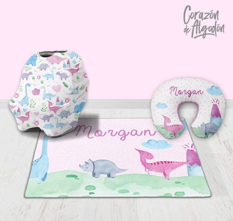 Kit de recién nacido Dinosaurios rosas Morgan