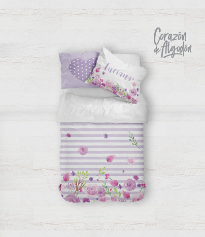 Juego de cama Flores lilas